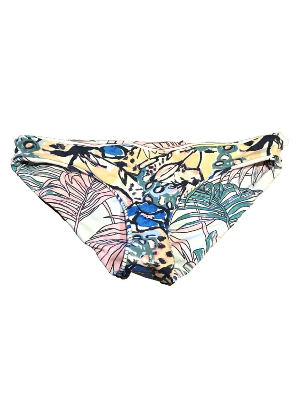 Maaji  Navy Lace up Top 4-way Reversible Small Bikini Set + gift  Womens